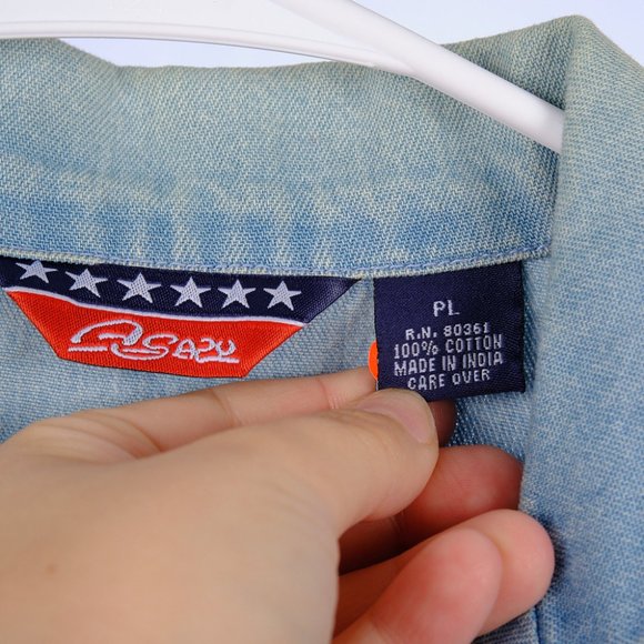 Vintage Chambray Embroidered Outfit Petite Large - Picture 6 of 13